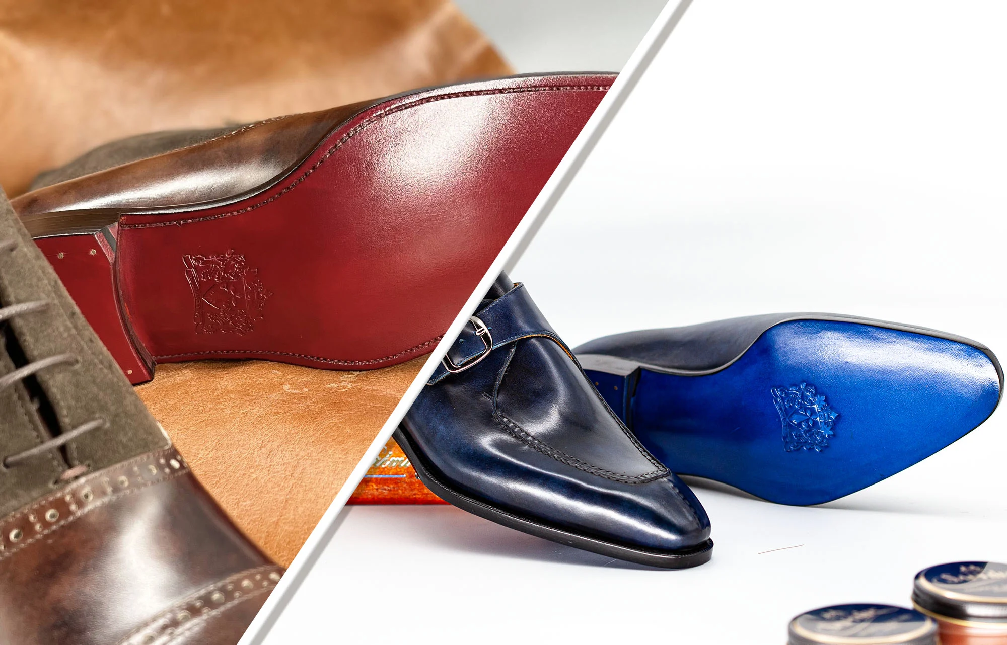 皮鞋手工染色中