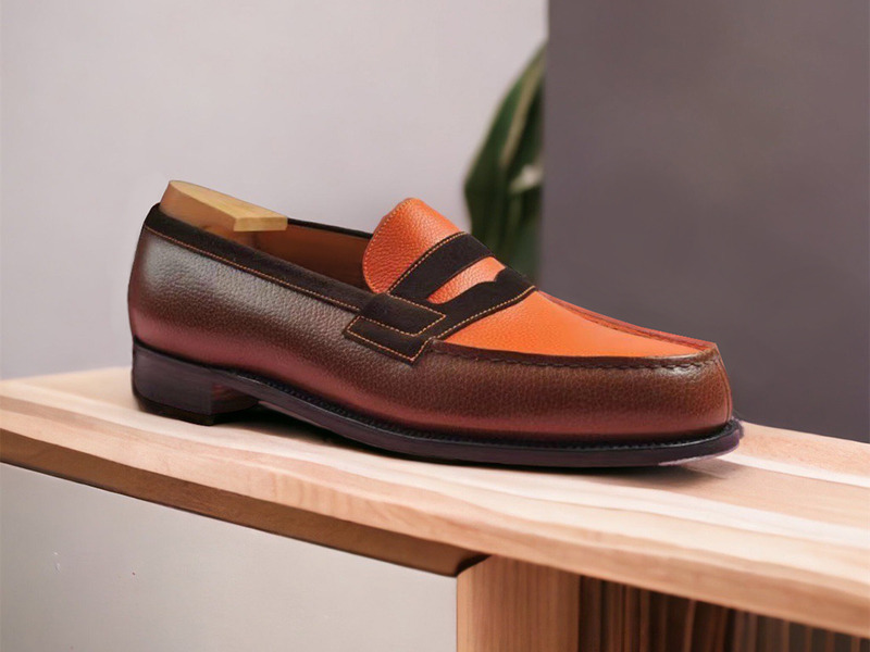 紅褐色渲染樂福鞋