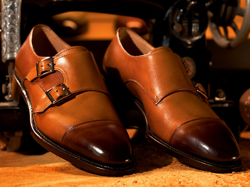 PATINA棕色雙釦孟克鞋