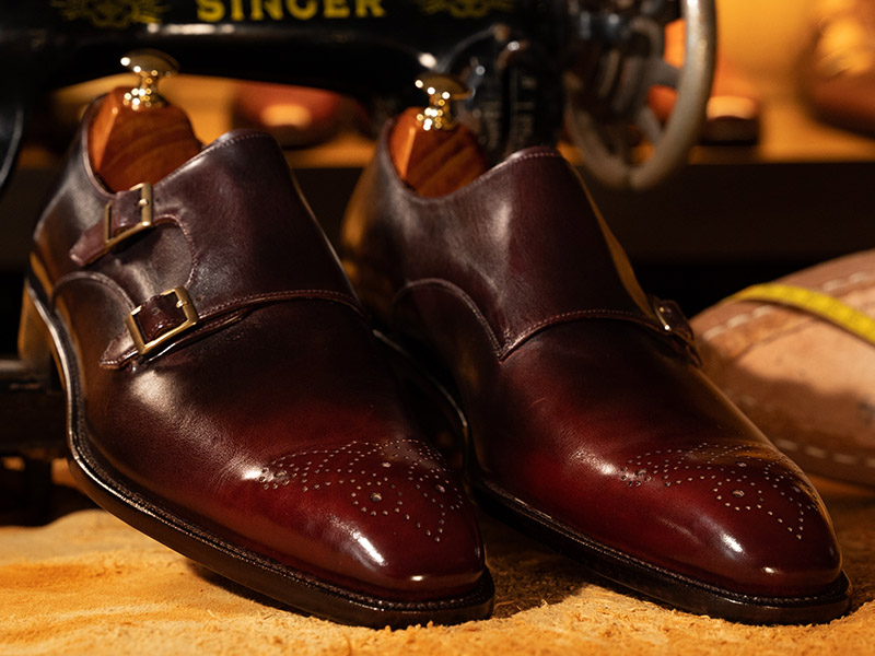 布洛克雕花雙釦孟克鞋