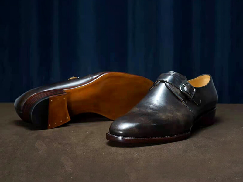 經典博物館皮Buckle Monk Shoes